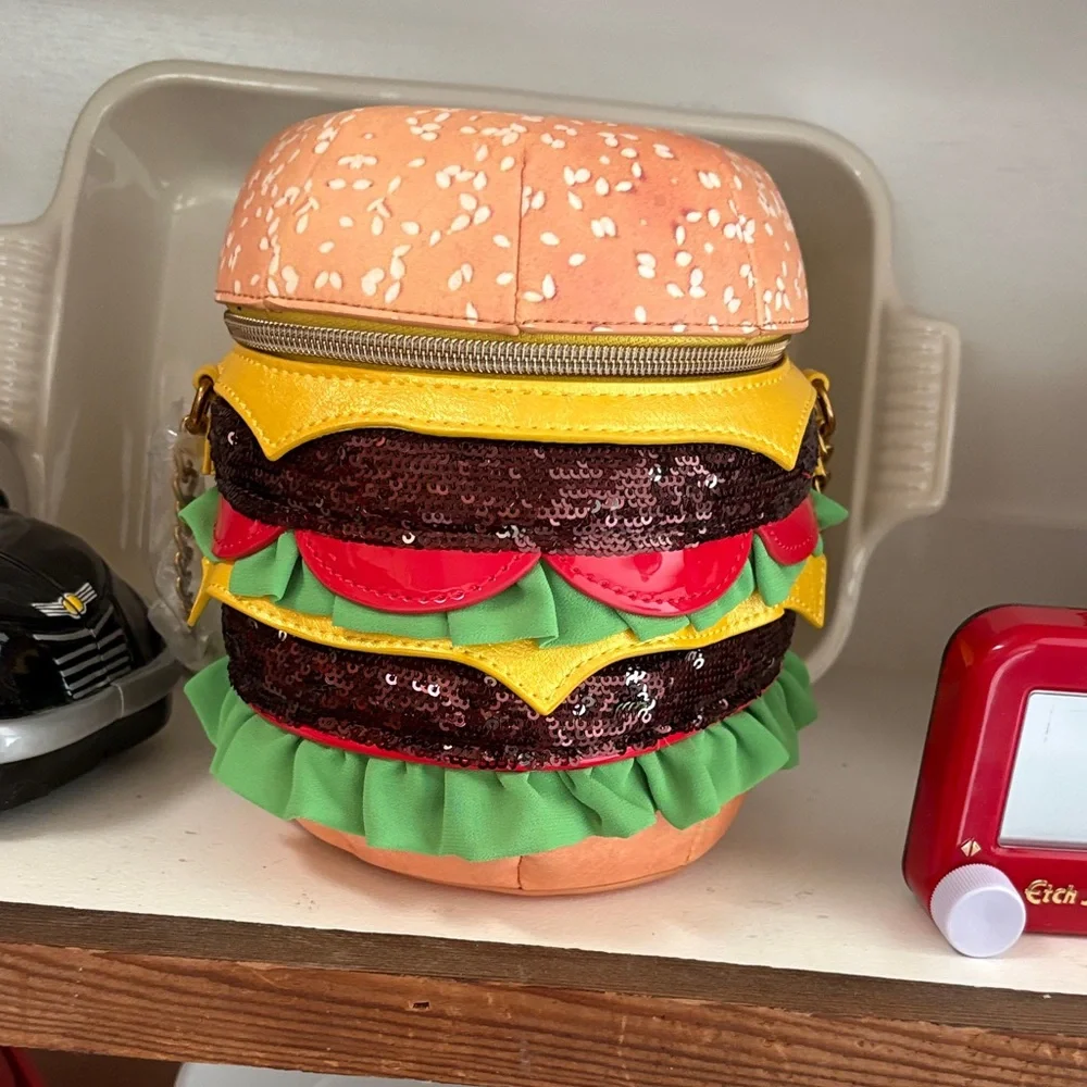 Betsey Johnson Multicolor Sequin Burger Crossbody Bag - Picture 8 of 8